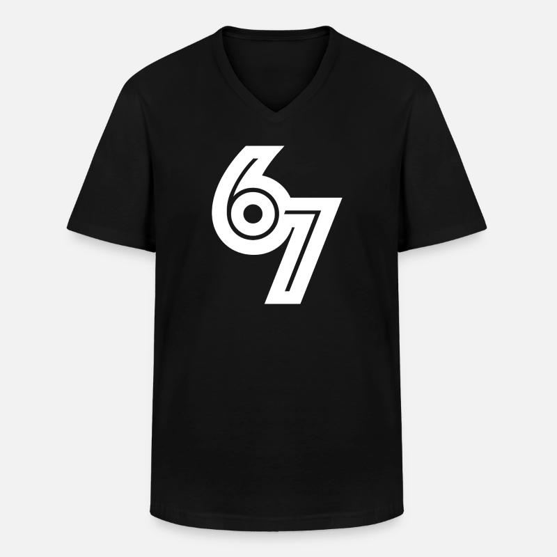 67_meme - Männer-T-Shirt mit V-Ausschnitt - Schwarz
