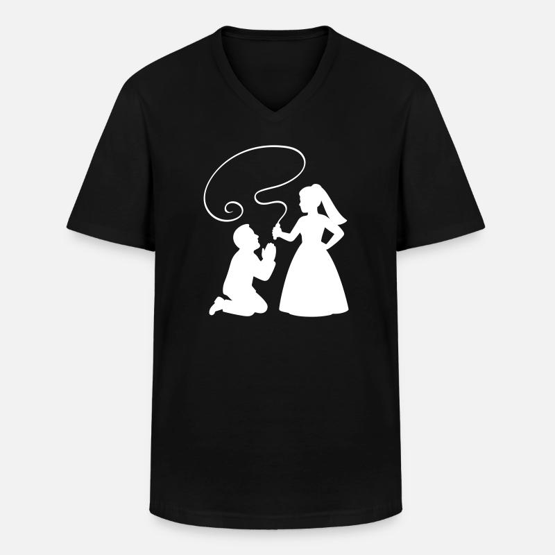 Brautpaar Ehepaar Peitsche - Männer-T-Shirt mit V-Ausschnitt - Schwarz