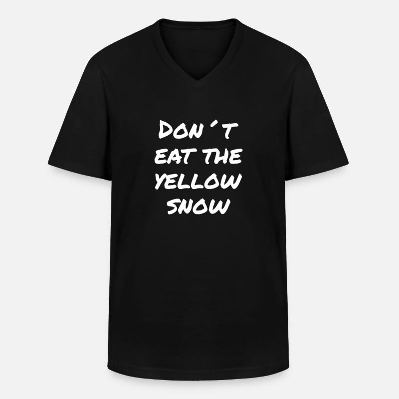 Yellow Snow Ski Warning - Männer-T-Shirt mit V-Ausschnitt - Schwarz