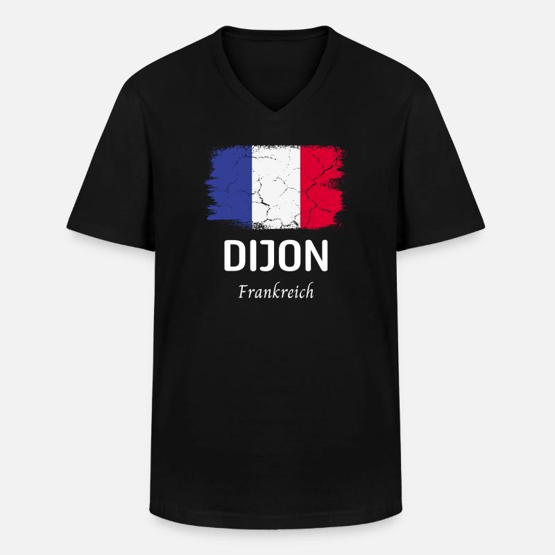 Dijon - Männer-T-Shirt mit V-Ausschnitt - Schwarz