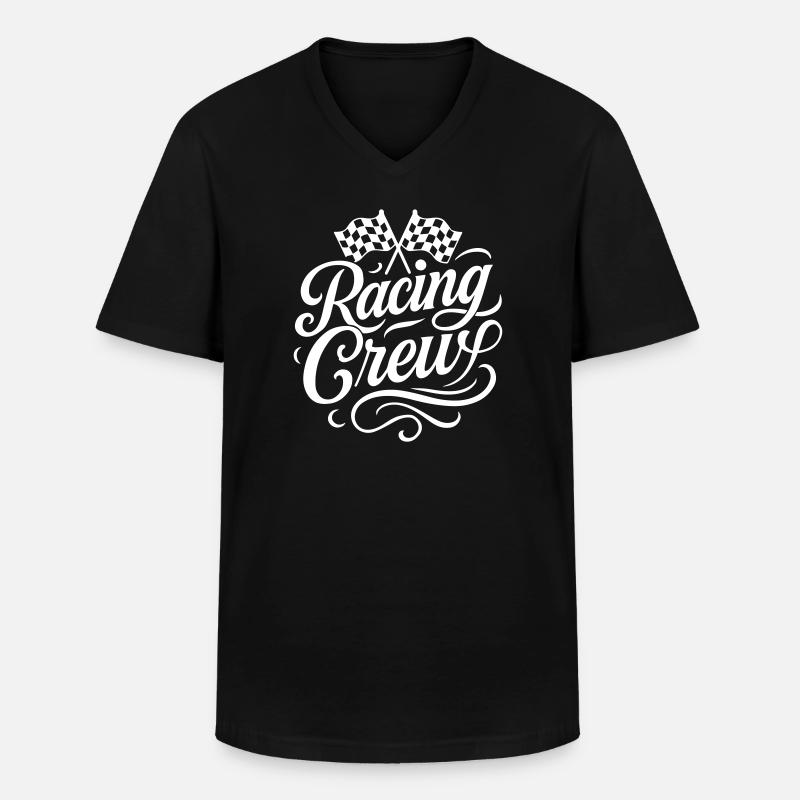 Racing Crew - Männer-T-Shirt mit V-Ausschnitt - Schwarz