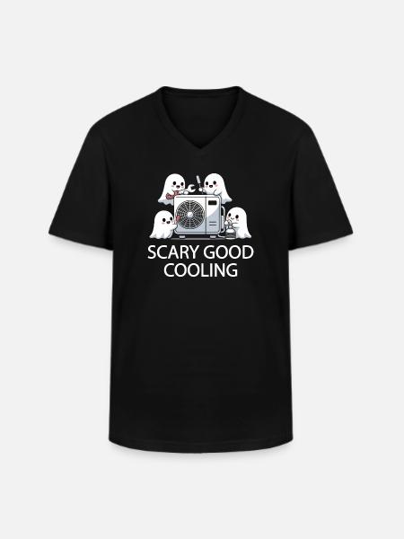 Conception HVAC fantôme d’Halloween - Refroidissement effrayant - T-shirt col V Homme - noir