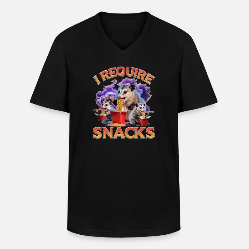 Funny Opossum - Männer-T-Shirt mit V-Ausschnitt - Schwarz