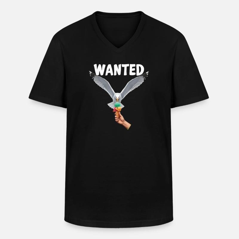Gesucht Möwe Eiscreme Abenteuer - T-shirt col V Homme - noir