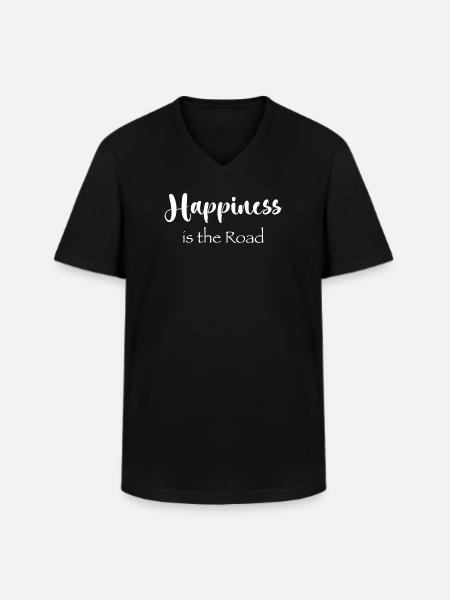 Happiness is the road - Men's V-Neck T-Shirt - black