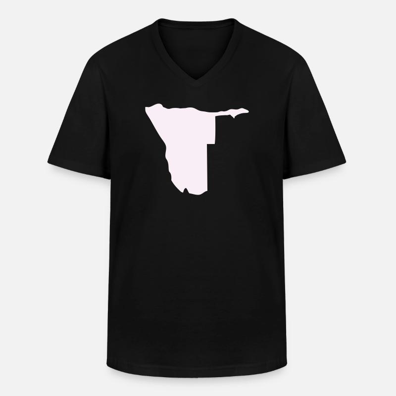 Nambia Silhouette - Männer-T-Shirt mit V-Ausschnitt - Schwarz