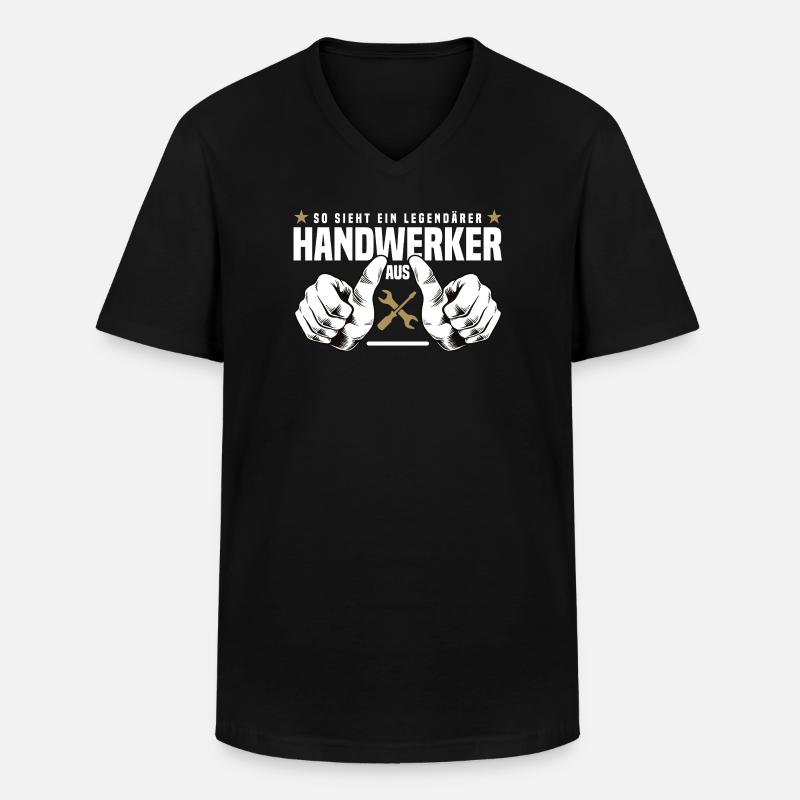 Handwerker - Männer-T-Shirt mit V-Ausschnitt - Schwarz