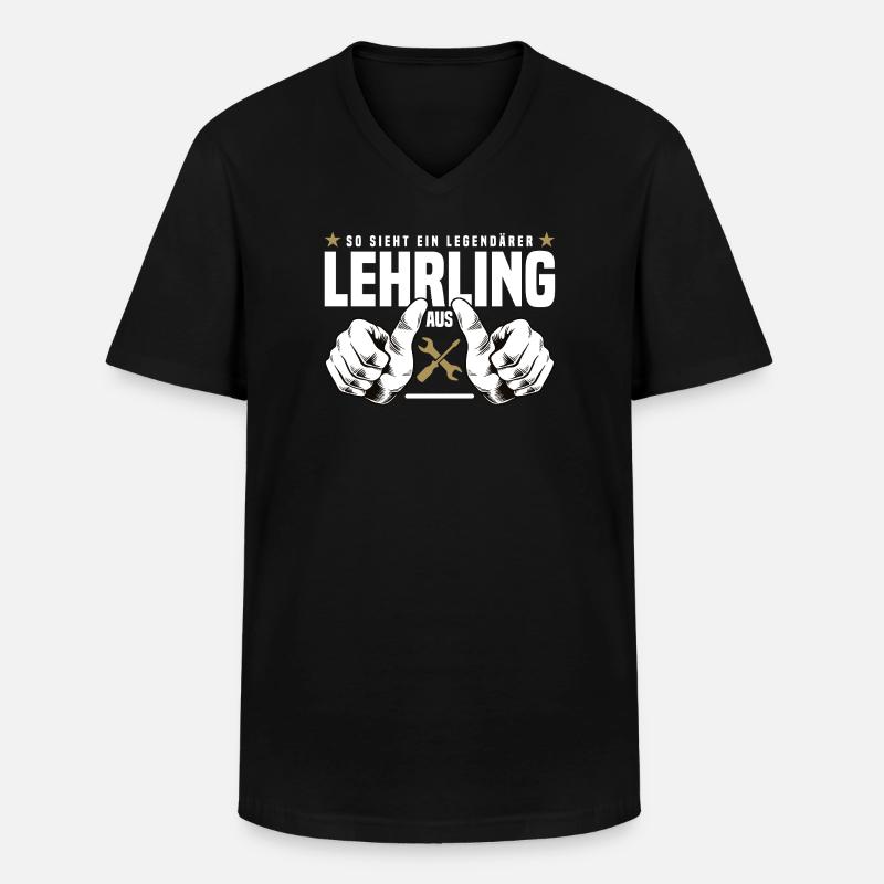 Lehrling - Männer-T-Shirt mit V-Ausschnitt - Schwarz