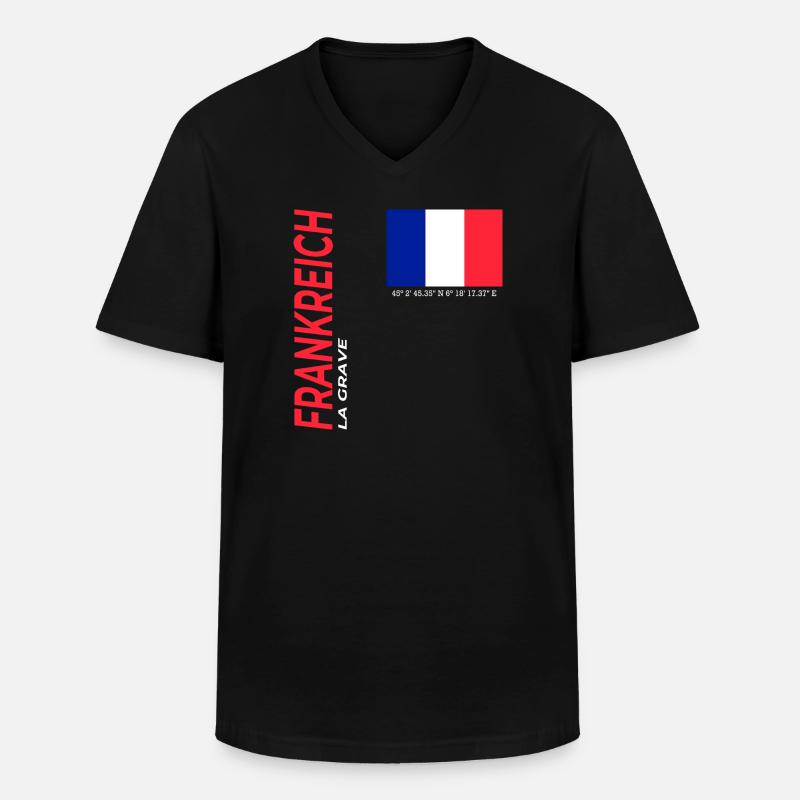 La Grave - Männer-T-Shirt mit V-Ausschnitt - Schwarz