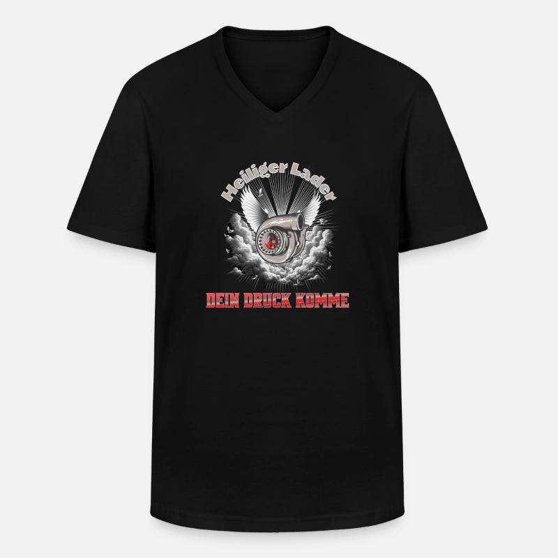 Boost Turbo Heiliger Lader - Männer-T-Shirt mit V-Ausschnitt - Schwarz