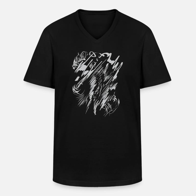 Hintergrund Abstrakte Kunst - Grau - Männer-T-Shirt mit V-Ausschnitt - Schwarz
