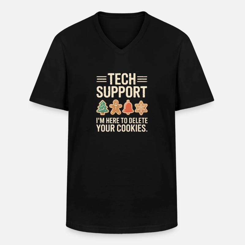 Technische Support-Cookies: Yuletide debuggen - Männer-T-Shirt mit V-Ausschnitt - Schwarz