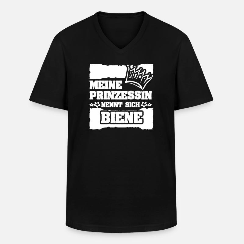 Maedchenname Biene - Männer-T-Shirt mit V-Ausschnitt - Schwarz
