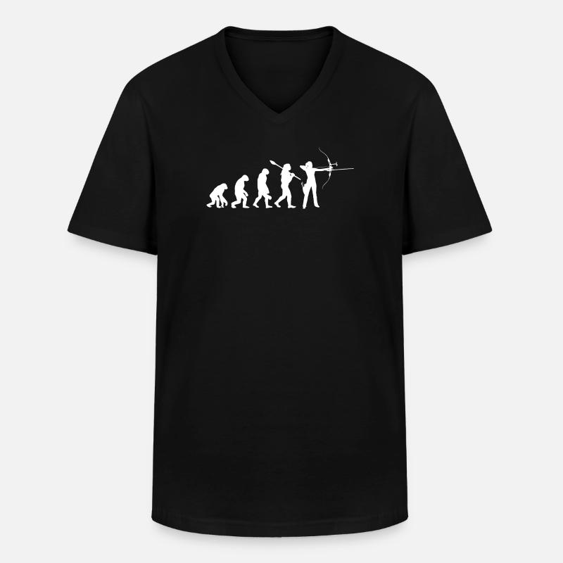 Evolution der Bogenschießfrau Bogenjägerin Sportgeschenk - Männer-T-Shirt mit V-Ausschnitt - Schwarz