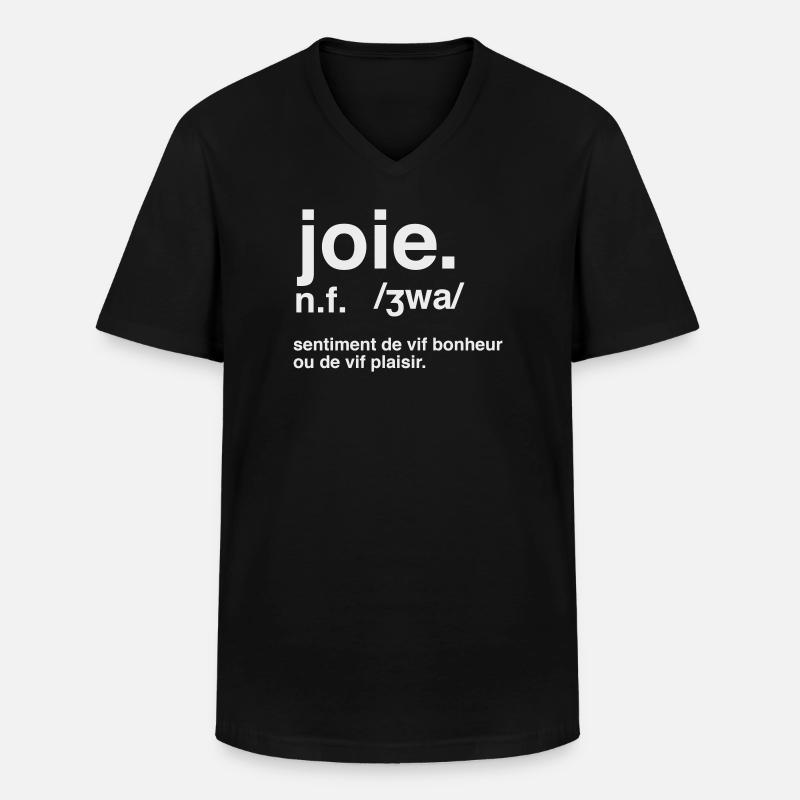 Joy Dictionary Style-Definition - Männer-T-Shirt mit V-Ausschnitt - Schwarz