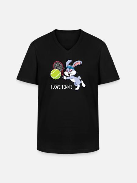 I Love Tennis - Men's V-Neck T-Shirt - black