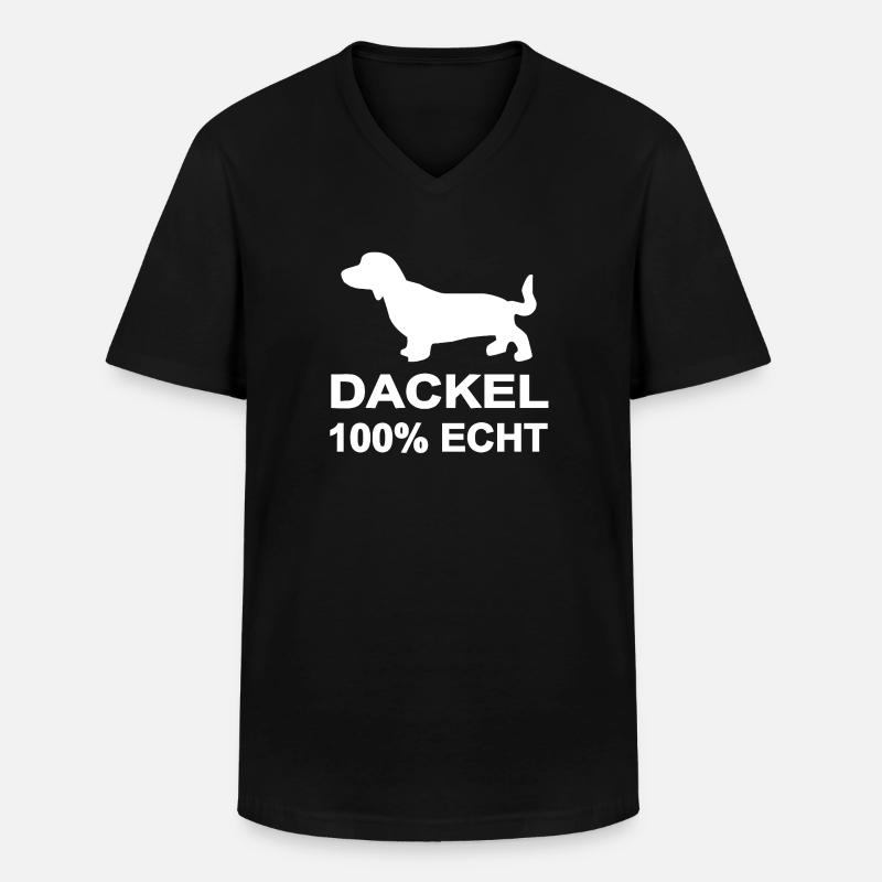Dackel - Männer-T-Shirt mit V-Ausschnitt - Schwarz