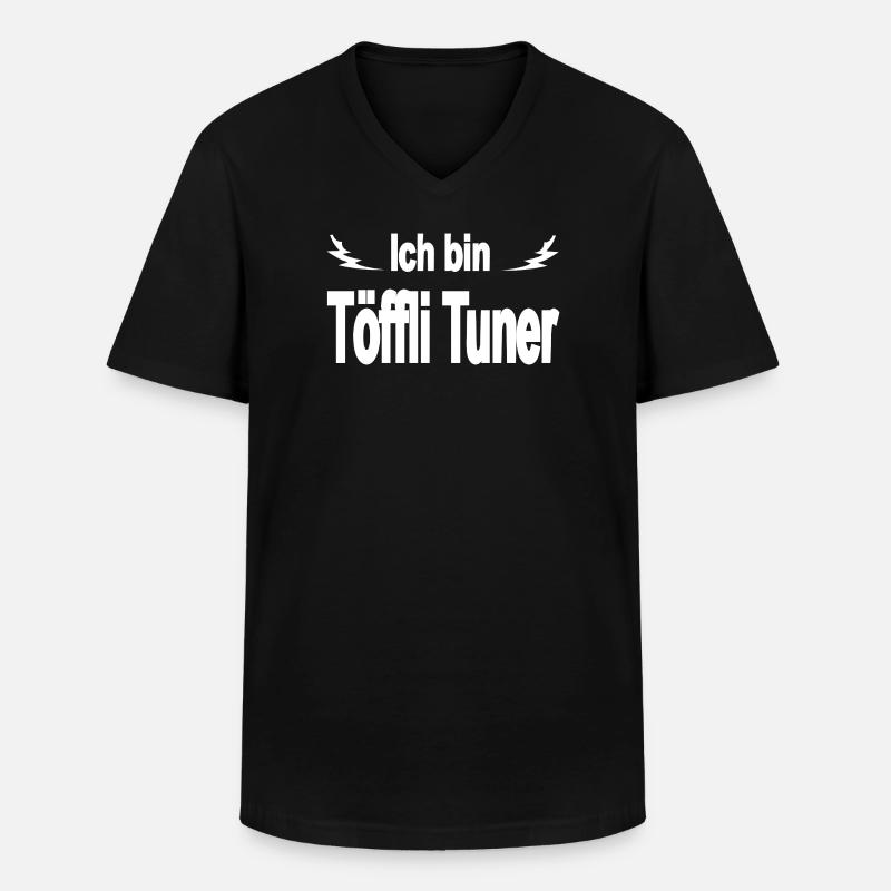 Töffli - Männer-T-Shirt mit V-Ausschnitt - Schwarz