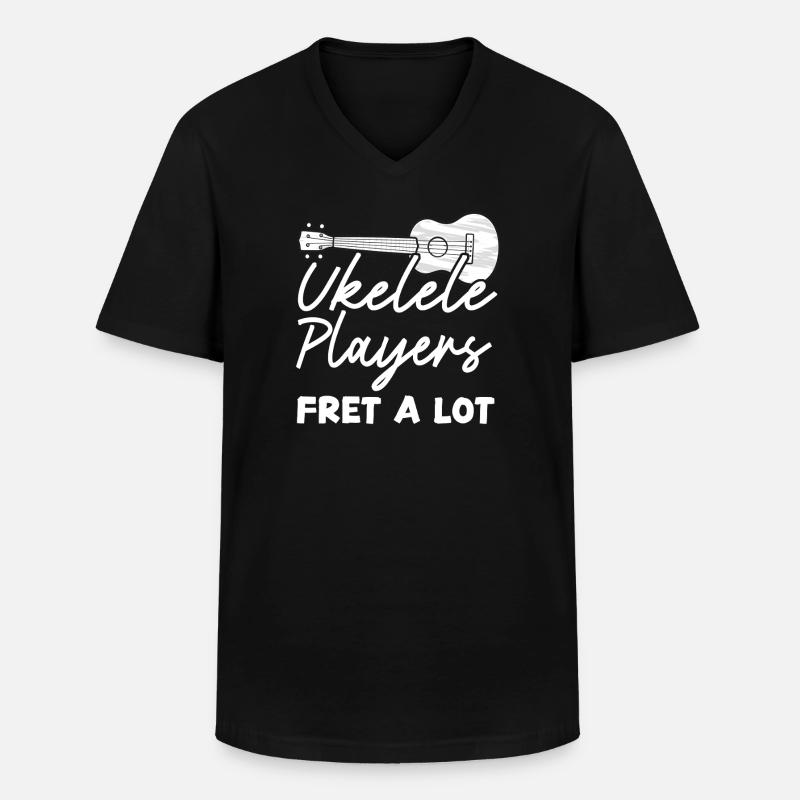 Hawaiian Ukulele Uke Ukulele - Männer-T-Shirt mit V-Ausschnitt - Schwarz