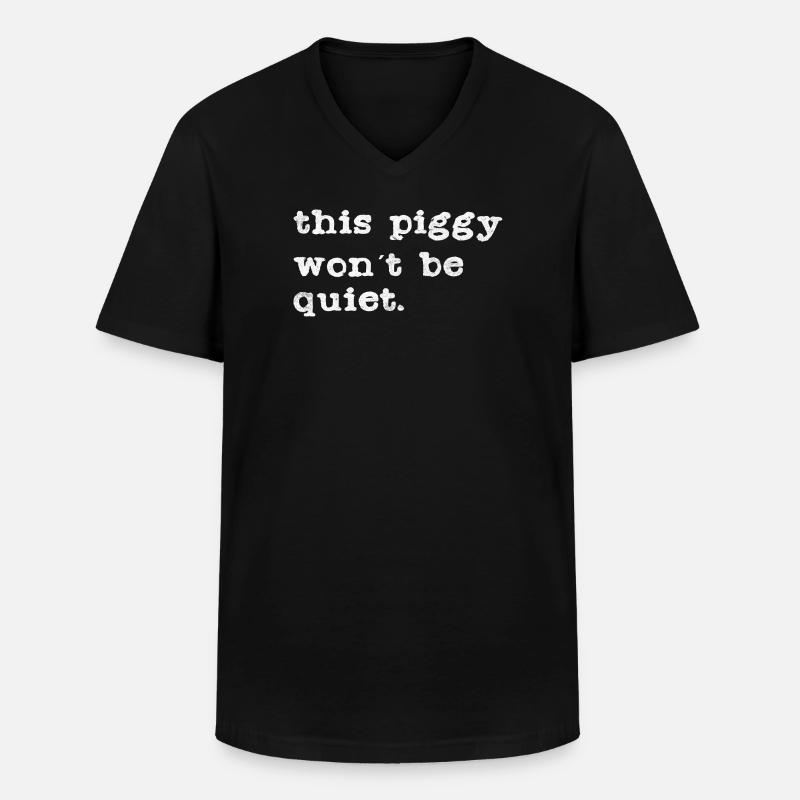 Dieses Piggy wird laut - Männer-T-Shirt mit V-Ausschnitt - Schwarz