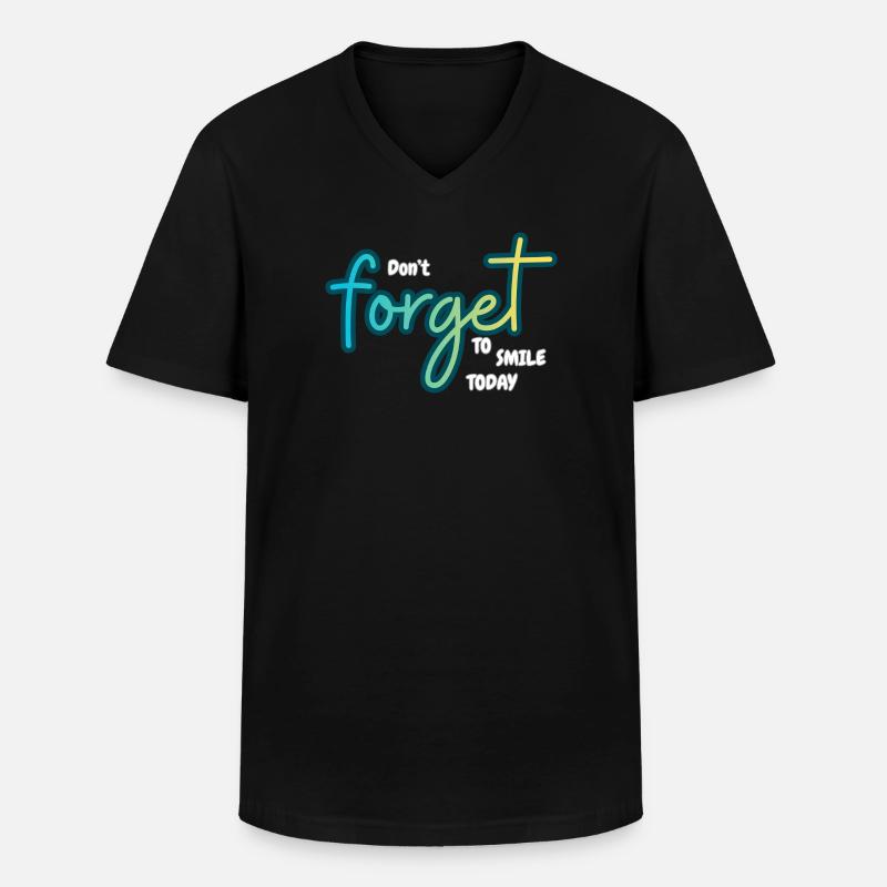 Don't forget to smile today - Männer-T-Shirt mit V-Ausschnitt - Schwarz