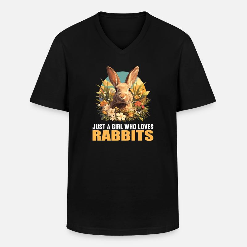 Hasen Hase - Männer-T-Shirt mit V-Ausschnitt - Schwarz