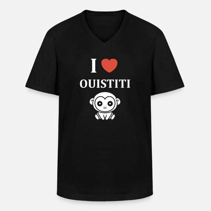 Marmoset - Männer-T-Shirt mit V-Ausschnitt - Schwarz