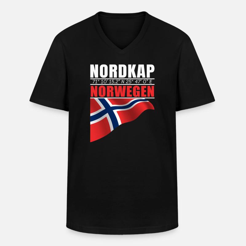 Nordkap - Männer-T-Shirt mit V-Ausschnitt - Schwarz