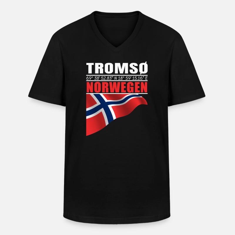 Tromsø - Männer-T-Shirt mit V-Ausschnitt - Schwarz