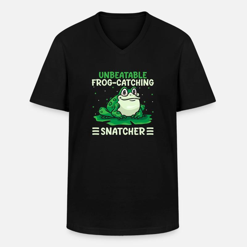 Frog Catcher Unbeatable Frog-Catching Snatcher - Männer-T-Shirt mit V-Ausschnitt - Schwarz