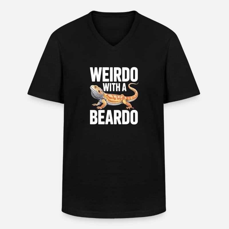 Weirdo mit Bartkind - Männer-T-Shirt mit V-Ausschnitt - Schwarz