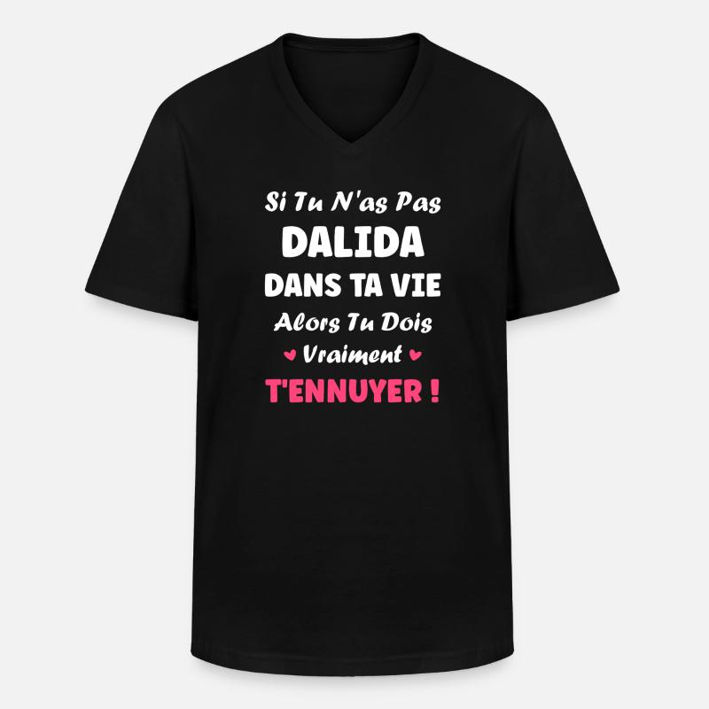 Dalida - Männer-T-Shirt mit V-Ausschnitt - Schwarz