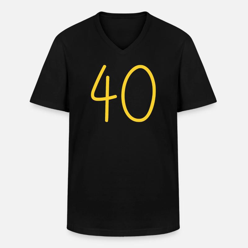 40 - Männer-T-Shirt mit V-Ausschnitt - Schwarz