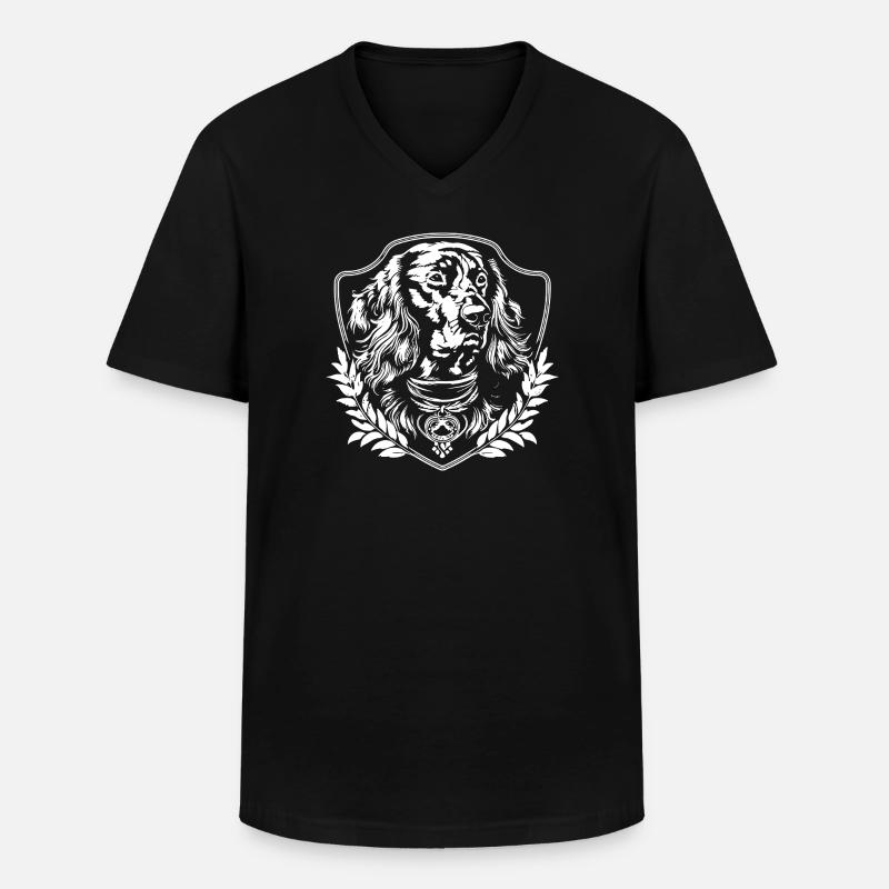 Wappenhund Dackel - Männer-T-Shirt mit V-Ausschnitt - Schwarz