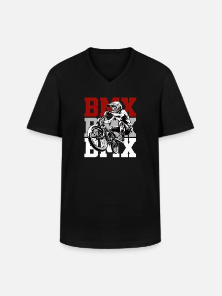 BMX Rider Jump Action Design - Männer-T-Shirt mit V-Ausschnitt - Schwarz