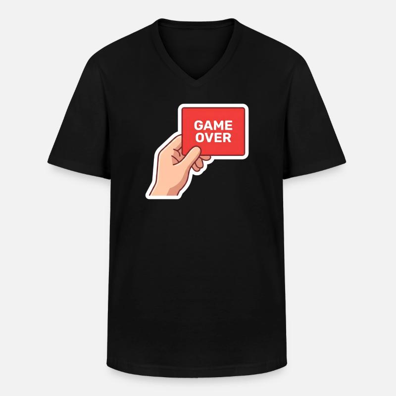Game Over Retro-Schild - Männer-T-Shirt mit V-Ausschnitt - Schwarz