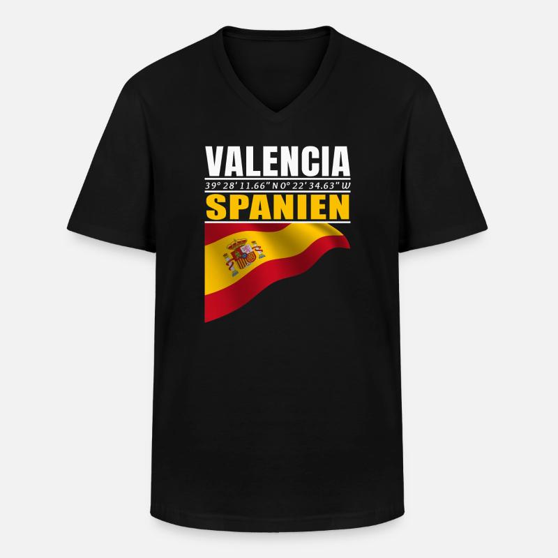 Valencia - Männer-T-Shirt mit V-Ausschnitt - Schwarz