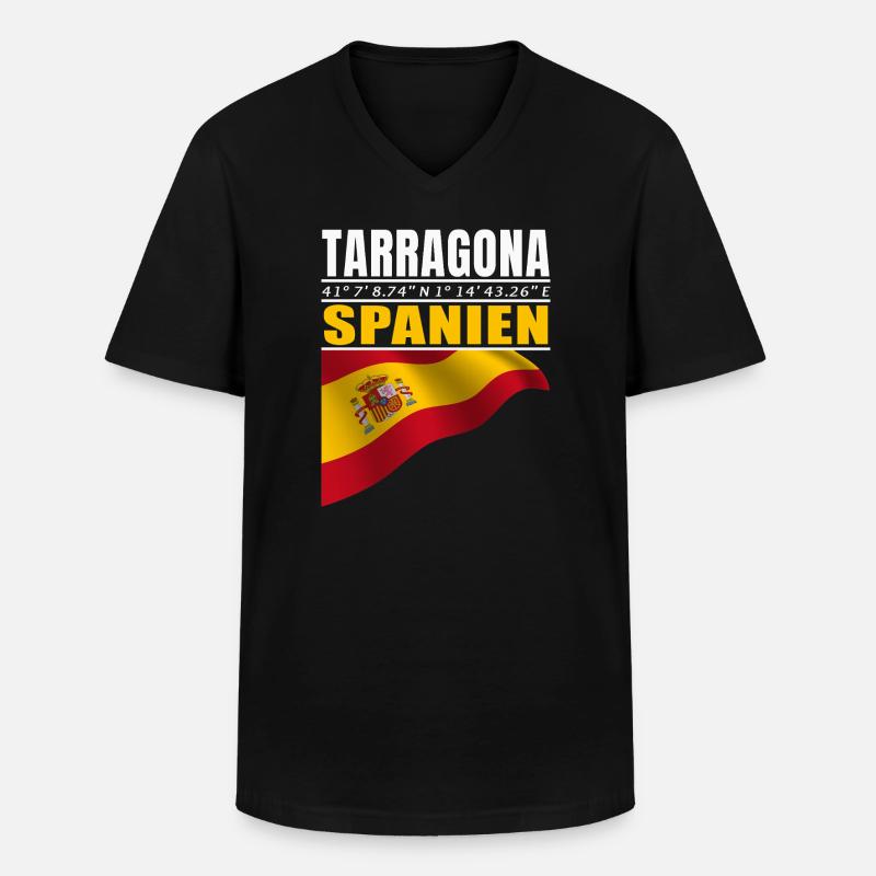Tarragona - Männer-T-Shirt mit V-Ausschnitt - Schwarz
