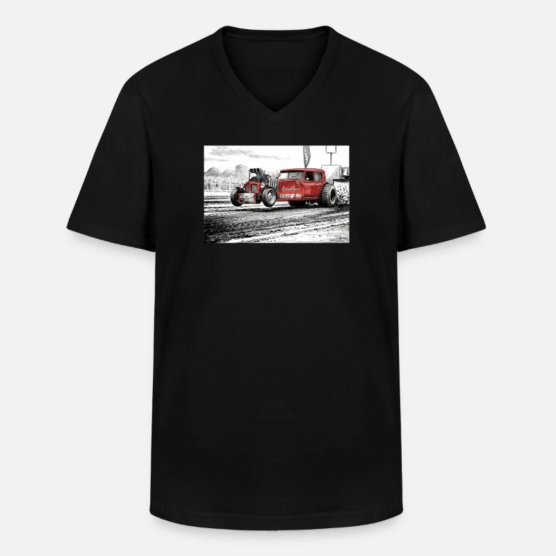 Excalibur - Männer-T-Shirt mit V-Ausschnitt - Schwarz