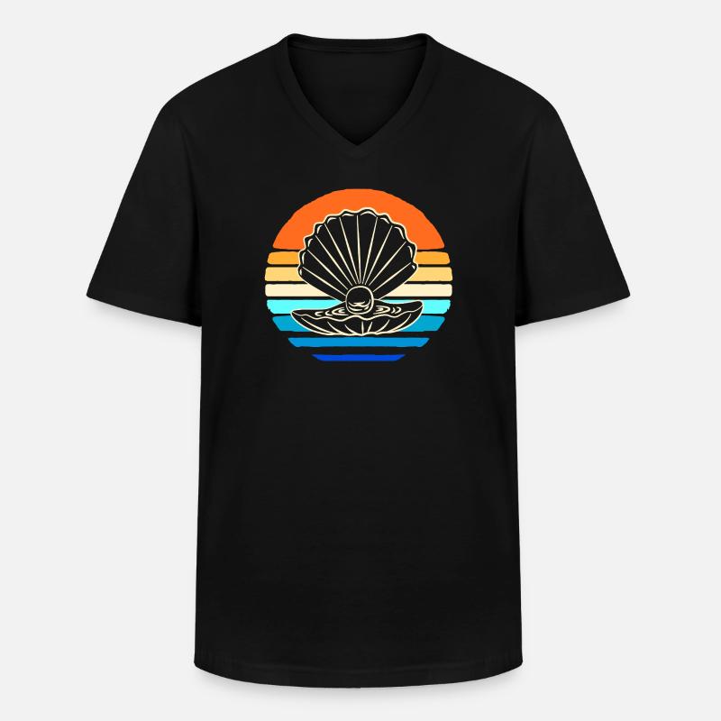 Shell collector shell - Men's V-Neck T-Shirt - black