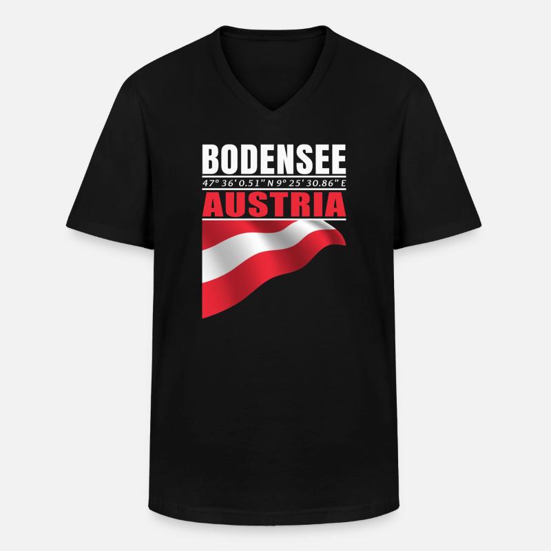 Bodensee - Männer-T-Shirt mit V-Ausschnitt - Schwarz
