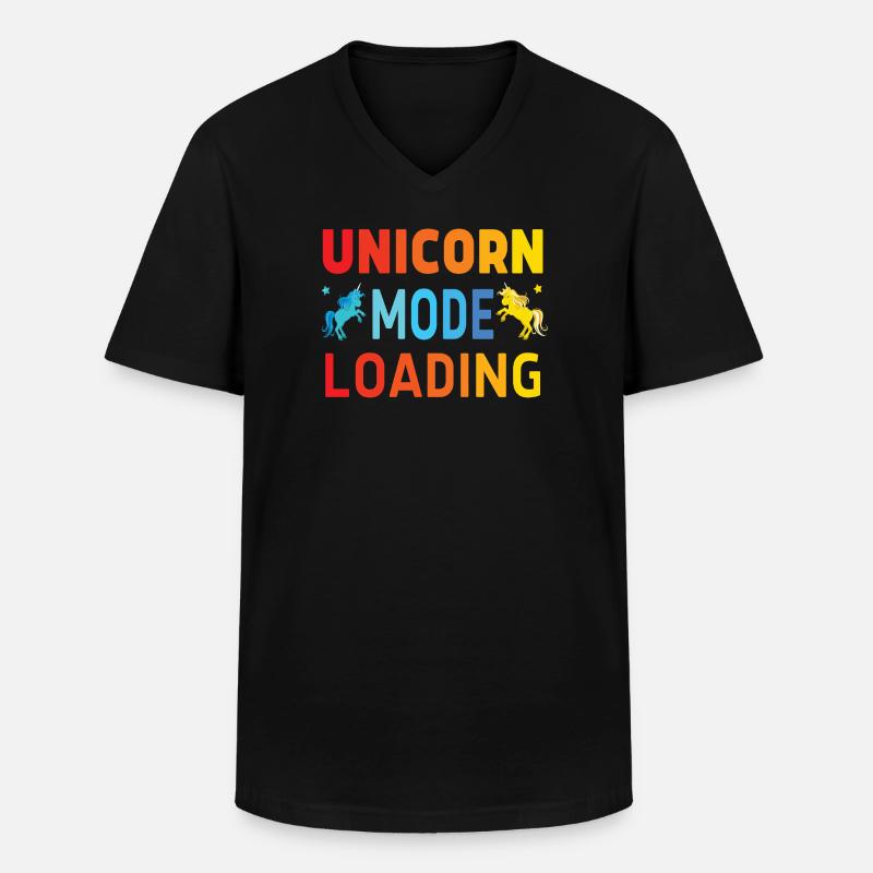 Unicorn mode loading - Männer-T-Shirt mit V-Ausschnitt - Schwarz