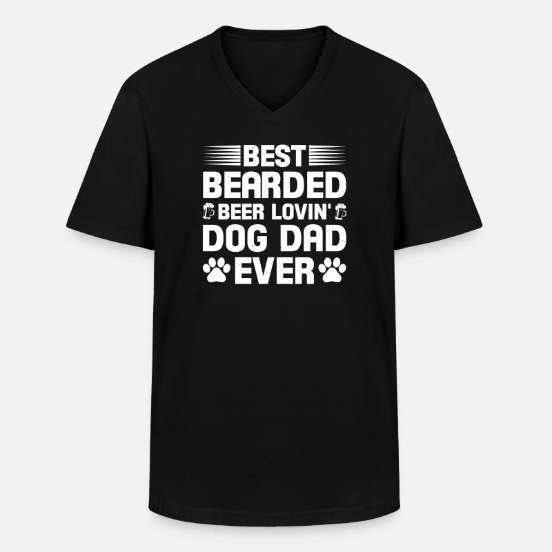 Bearded Beer lovin dad - Männer-T-Shirt mit V-Ausschnitt - Schwarz