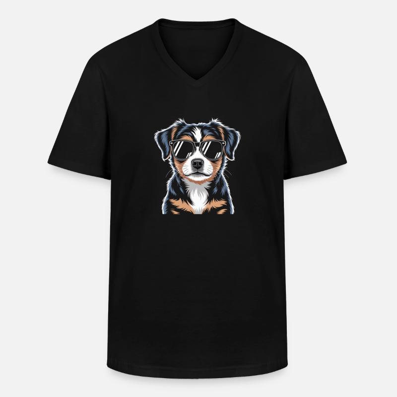 Berner Sennenhund - Männer-T-Shirt mit V-Ausschnitt - Schwarz