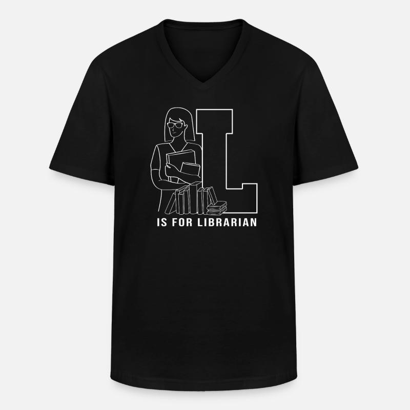 Leseratte Bibliothek Lesen - Männer-T-Shirt mit V-Ausschnitt - Schwarz