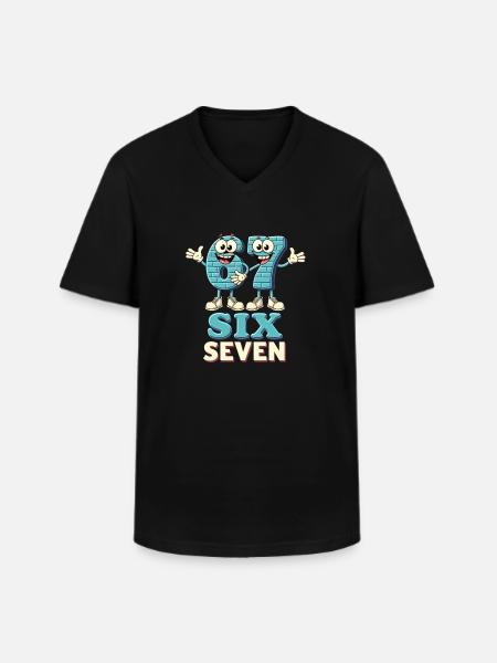US Flag 67 Memes Six Seven - T-shirt col V Homme - noir