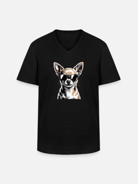 Chihuahua - Men's V-Neck T-Shirt - black