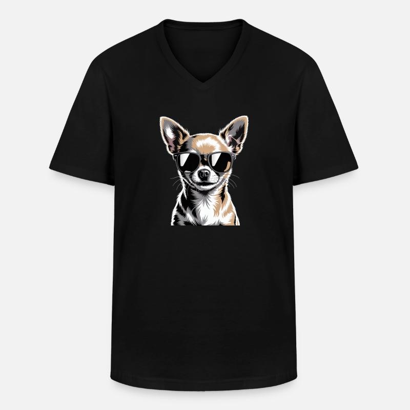 Chihuahua - Männer-T-Shirt mit V-Ausschnitt - Schwarz