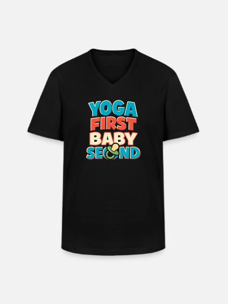 Vorgeburtliches Yoga Werdende Mutter - Männer-T-Shirt mit V-Ausschnitt - Schwarz