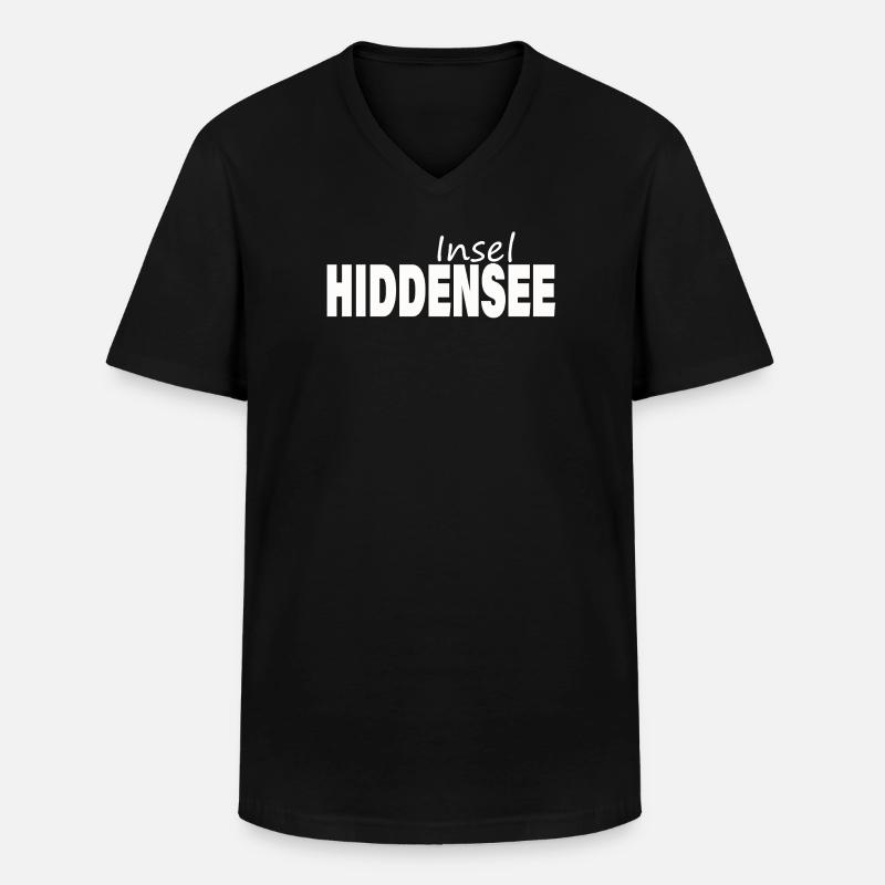 HIDDENSEE - Männer-T-Shirt mit V-Ausschnitt - Schwarz